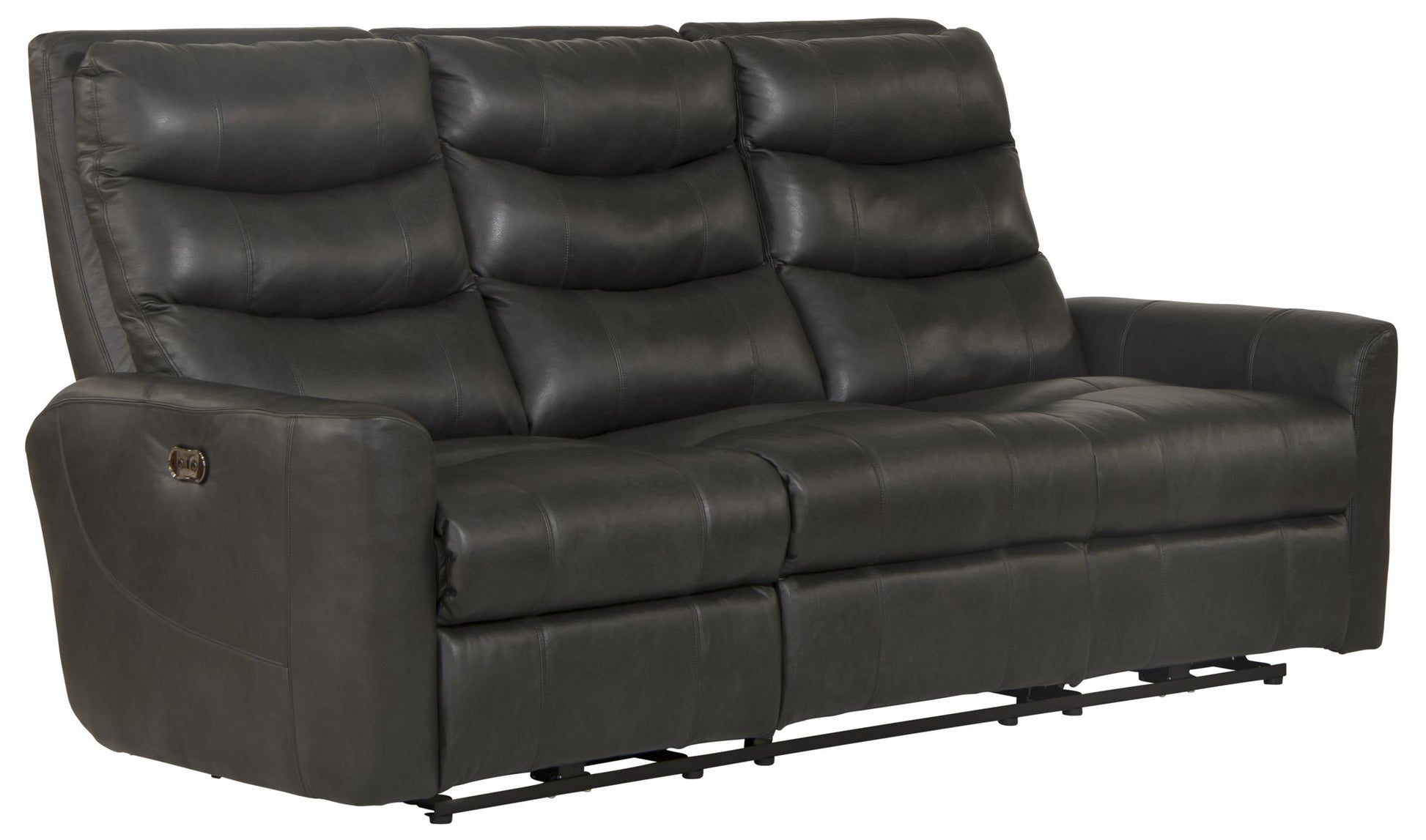 Bosa - Leather Power Reclining Sofa - Charcoal - Hornell Furniture Outlet