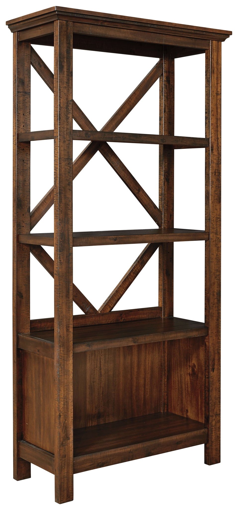 Baldridge - Rustic Brown - Large Bookcase - Hornell Furniture Outlet