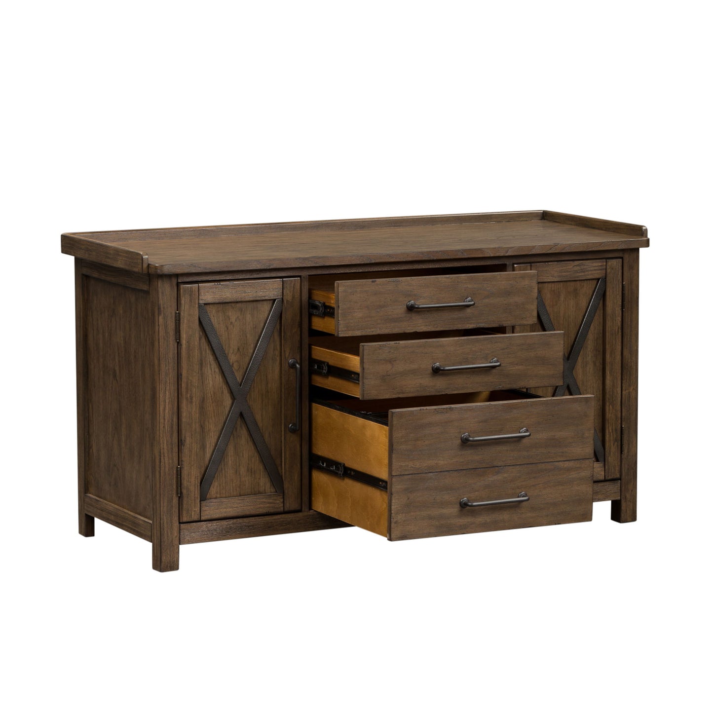 Sonoma Road - Small Credenza - Light Brown - Hornell Furniture Outlet
