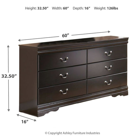 Huey Vineyard - Six Drawer Dresser - Black - Hornell Furniture Outlet