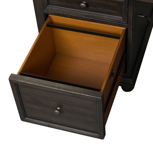 Harvest Home - L Shaped Desk - Black - Hornell Furniture Outlet