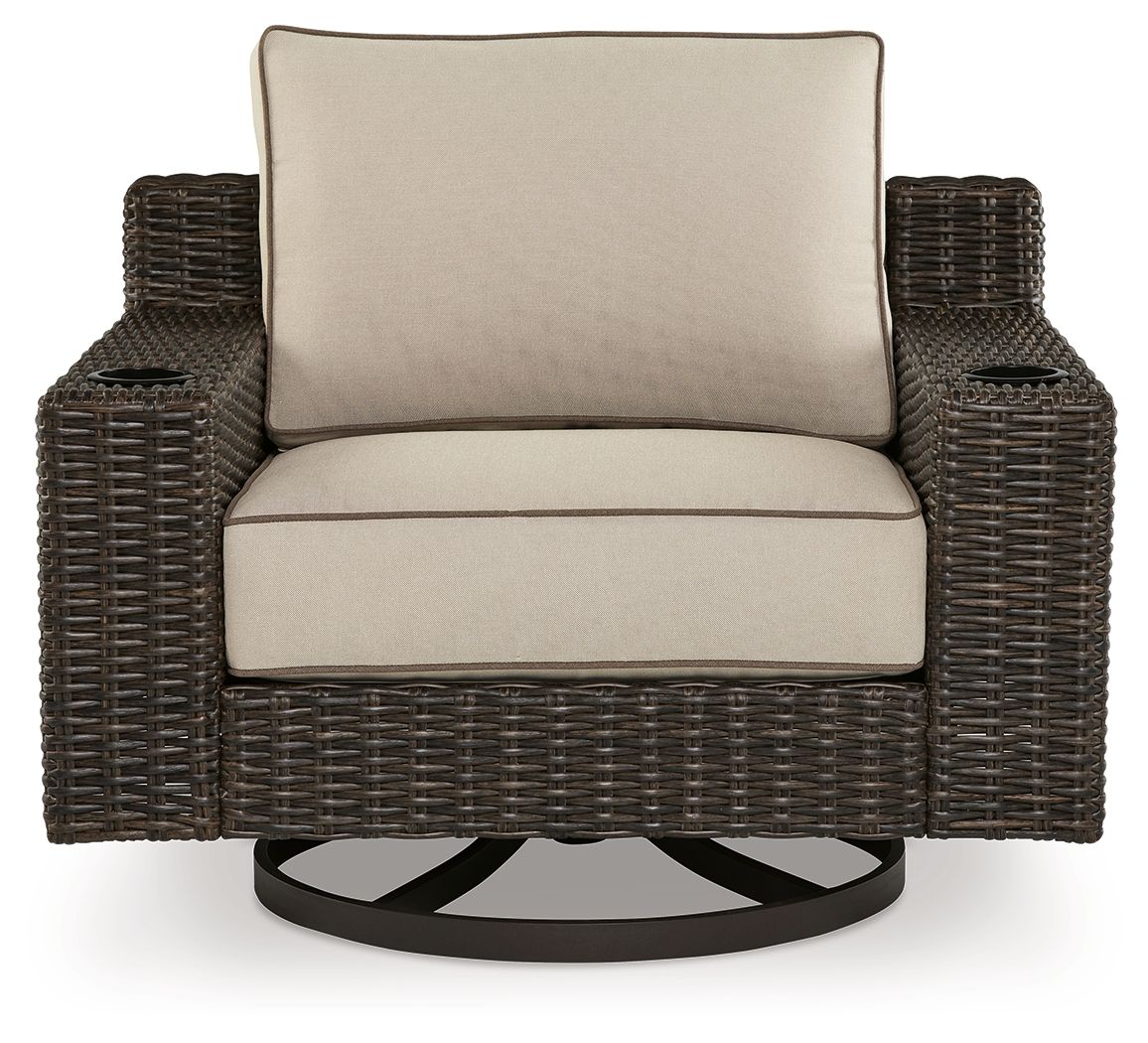 Coastline Bay - Brown - Swivel Lounge W/ Cushion - Hornell Furniture Outlet