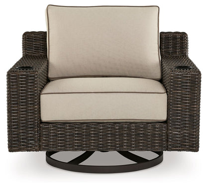 Coastline Bay - Brown - Swivel Lounge W/ Cushion - Hornell Furniture Outlet