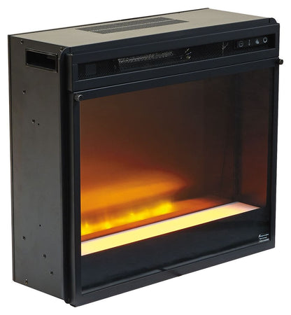Dorrinson - Corner TV Stand With Fireplace Insert - Hornell Furniture Outlet