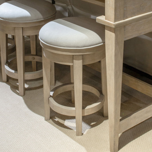 Brentwood - Upholstered Swivel Console Stool - Sandstone - Hornell Furniture Outlet