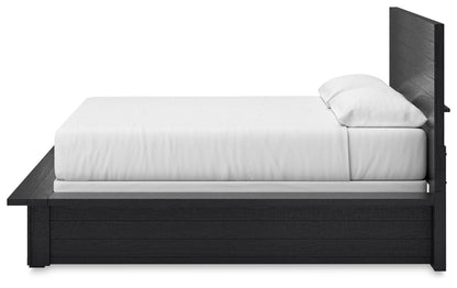 Londer - Black - California King Panel Bed - Hornell Furniture Outlet