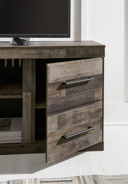 Derekson - Multi Gray - LG TV Stand w/Fireplace Option - Hornell Furniture Outlet