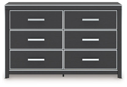 Zuraleus - Black - Six Drawer Dresser - Hornell Furniture Outlet