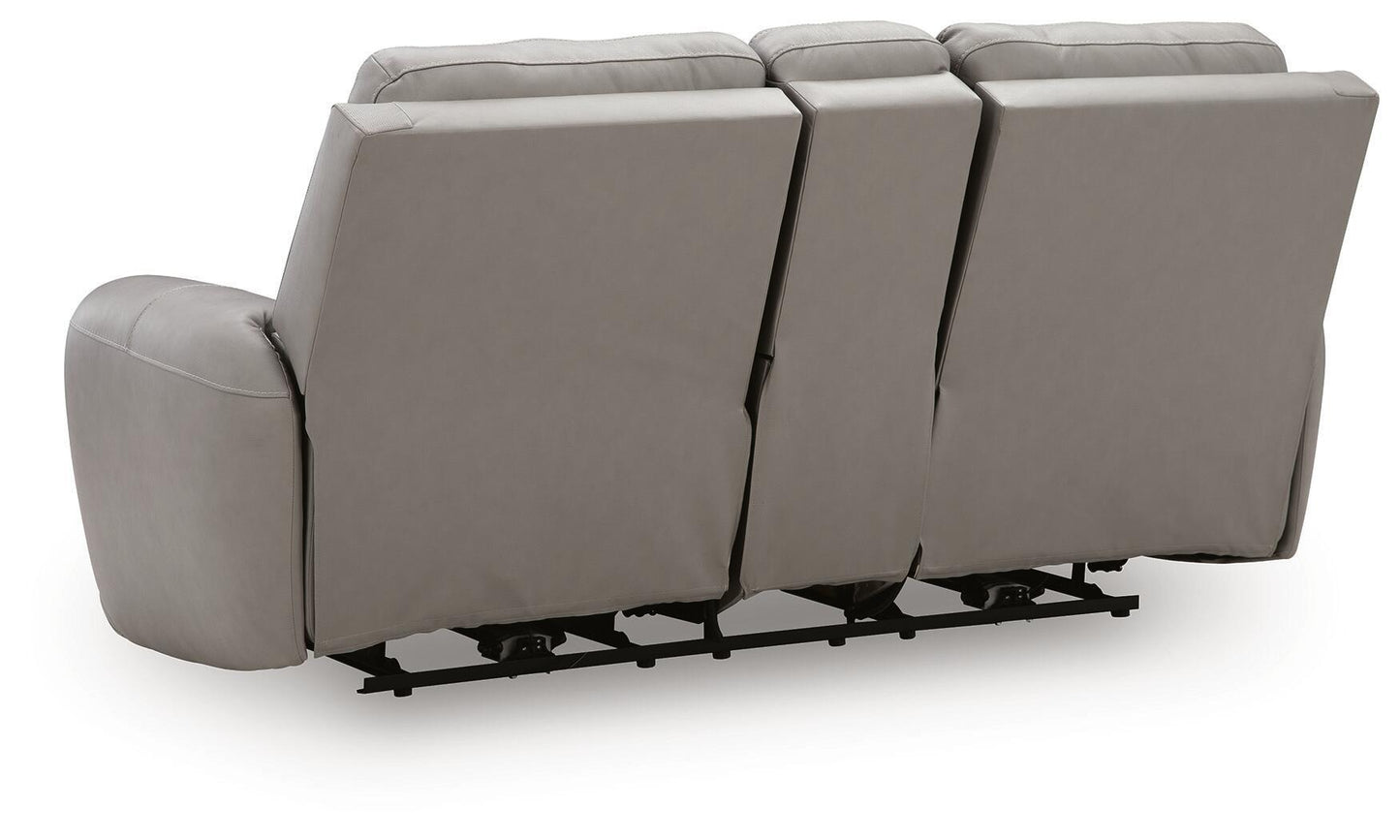 Real Moments - Power Reclining Loveseat With Audio Seating - Ash