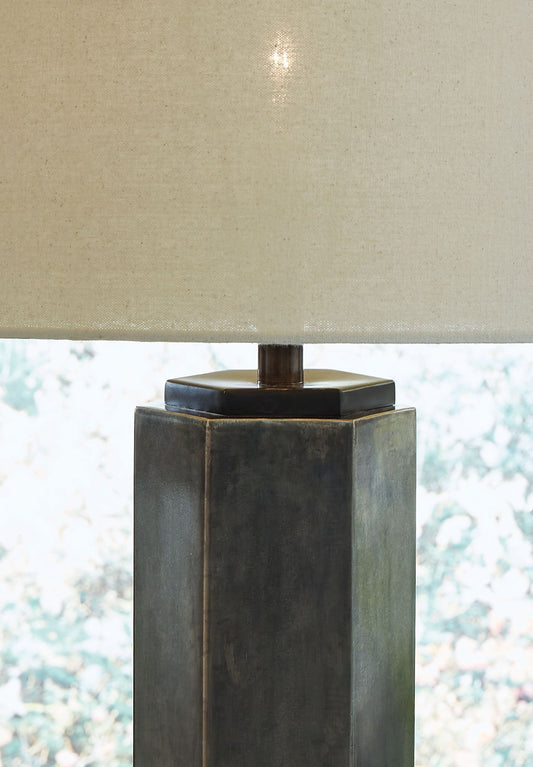 Dirkton - Antique Pewter Finish - Metal Table Lamp - Hornell Furniture Outlet