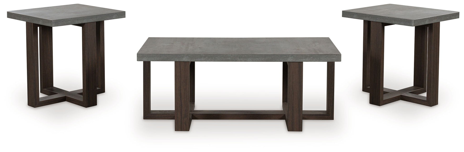 Dynnford - Gray / Brown - Occasional Table Set (Set of 3) - Hornell Furniture Outlet