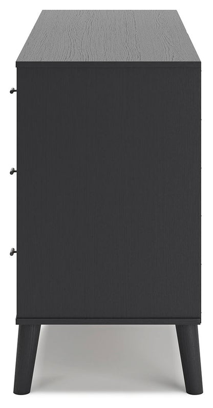 Charlang - Black / Gray - Six Drawer Dresser - Hornell Furniture Outlet