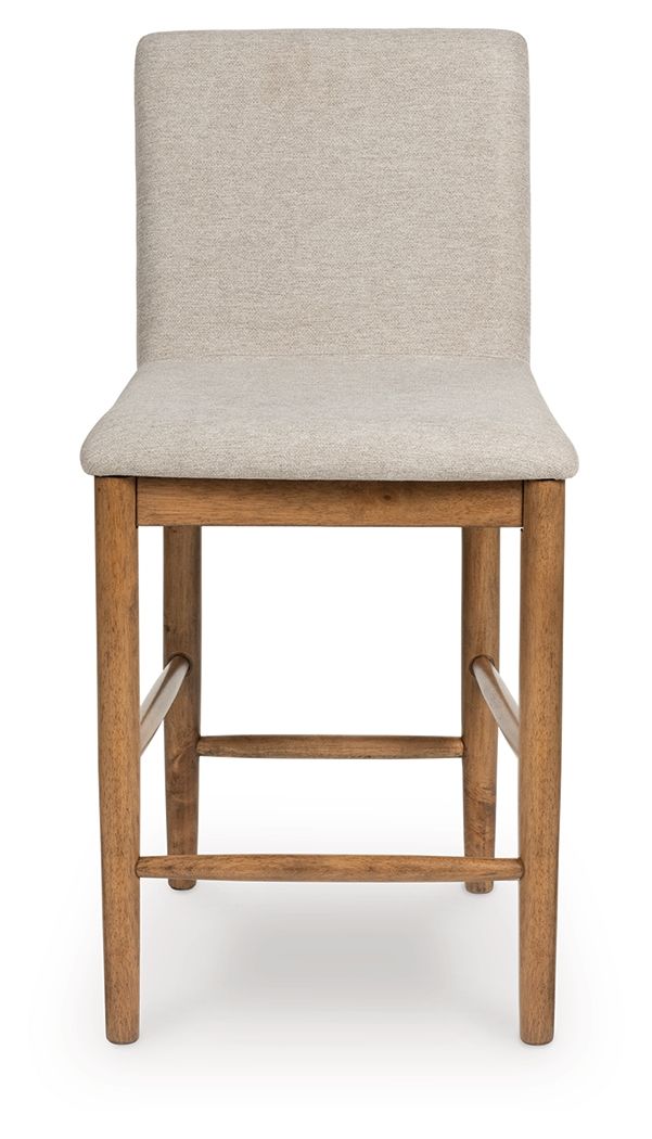 Isanti - Light Brown - Upholstered Barstool (Set of 2) - Hornell Furniture Outlet