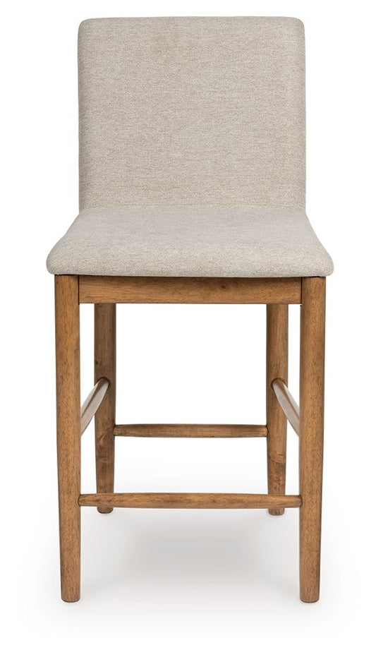 Isanti - Light Brown - Upholstered Barstool (Set of 2) - Hornell Furniture Outlet