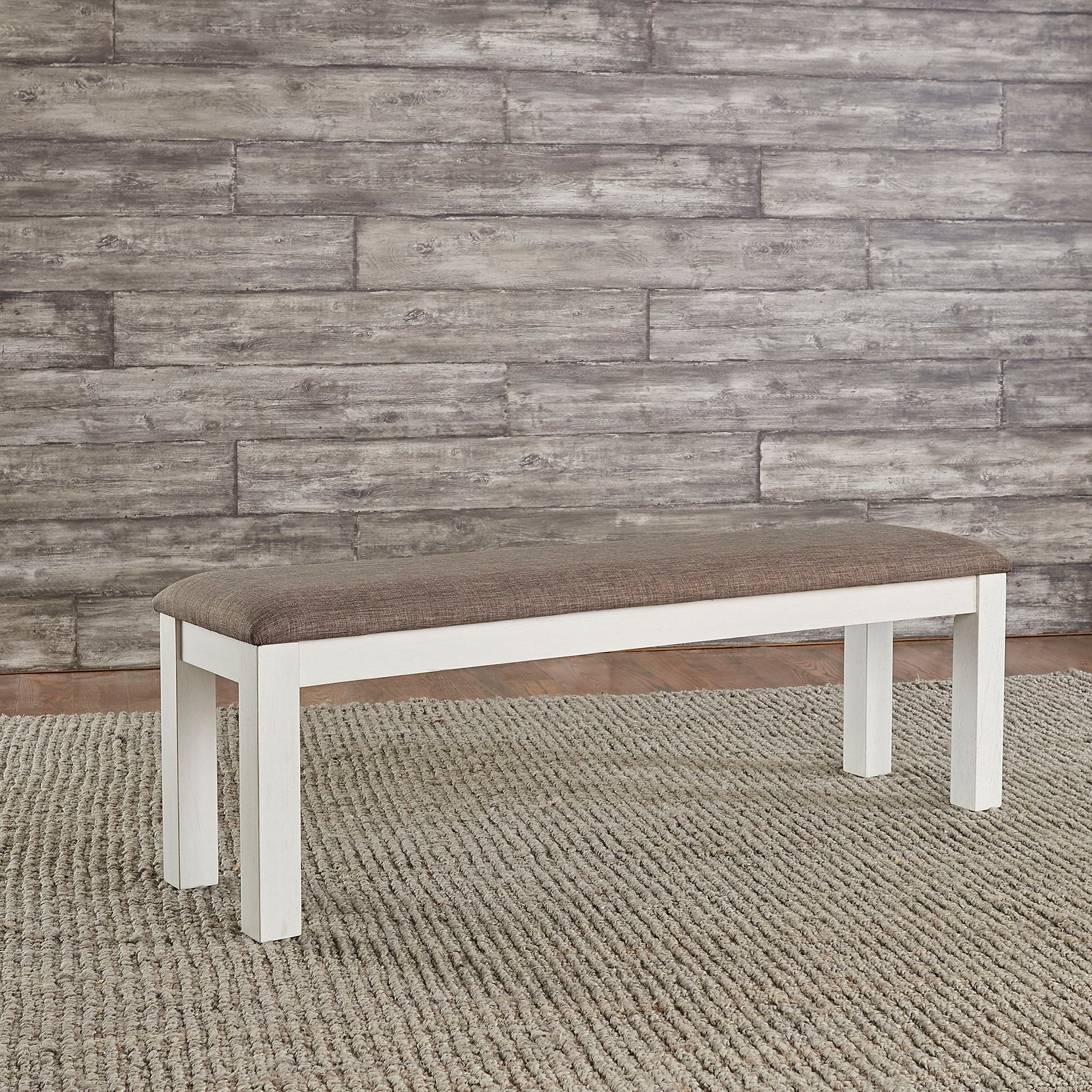 Brook Bay - Upholstered Dining Bench - White - Hornell Furniture Outlet