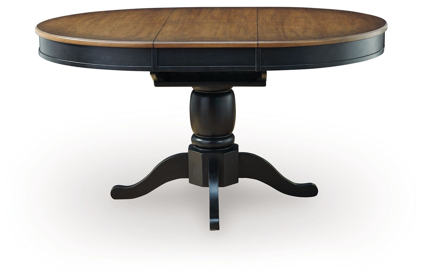 Clorazi - Oval Dining Room Butterfly Extension Table - Black / Brown - Hornell Furniture Outlet