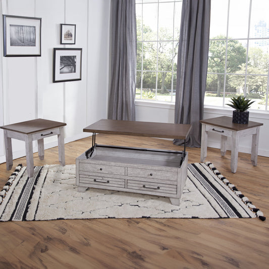 Bear Creek - 3 Piece Table Set - White - Hornell Furniture Outlet