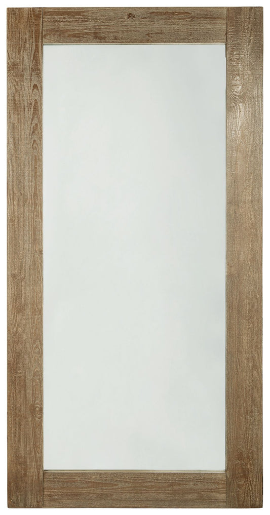 Waltleigh - Distressed Brown - Floor Mirror - Hornell Furniture Outlet