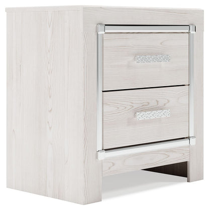 Altyra - White - Two Drawer Night Stand - Hornell Furniture Outlet
