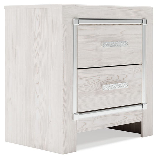Altyra - White - Two Drawer Night Stand - Hornell Furniture Outlet