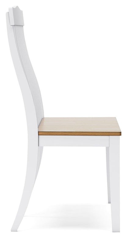 Ashbryn - White / Natural - Double Dining Chair - Hornell Furniture Outlet