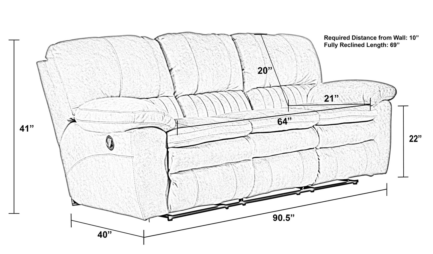 Reyes - Power Lay Flat Reclining Sofa - Hornell Furniture Outlet