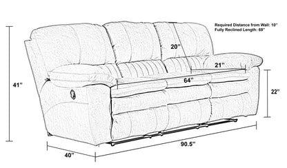 Reyes - Power Lay Flat Reclining Sofa - Hornell Furniture Outlet
