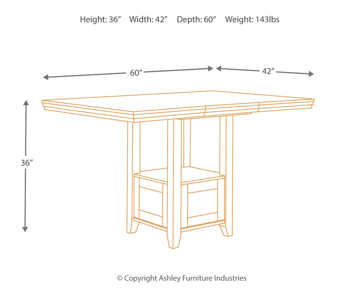 Ralene - Medium Brown - Rectangular Dining Room Counter Extension Table - Hornell Furniture Outlet