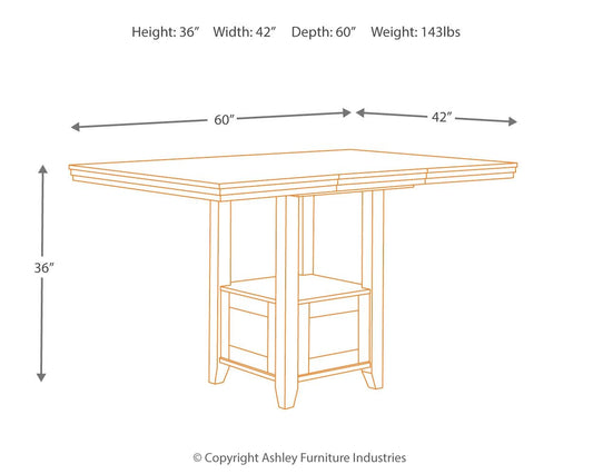 Ralene - Medium Brown - Rectangular Dining Room Counter Extension Table - Hornell Furniture Outlet