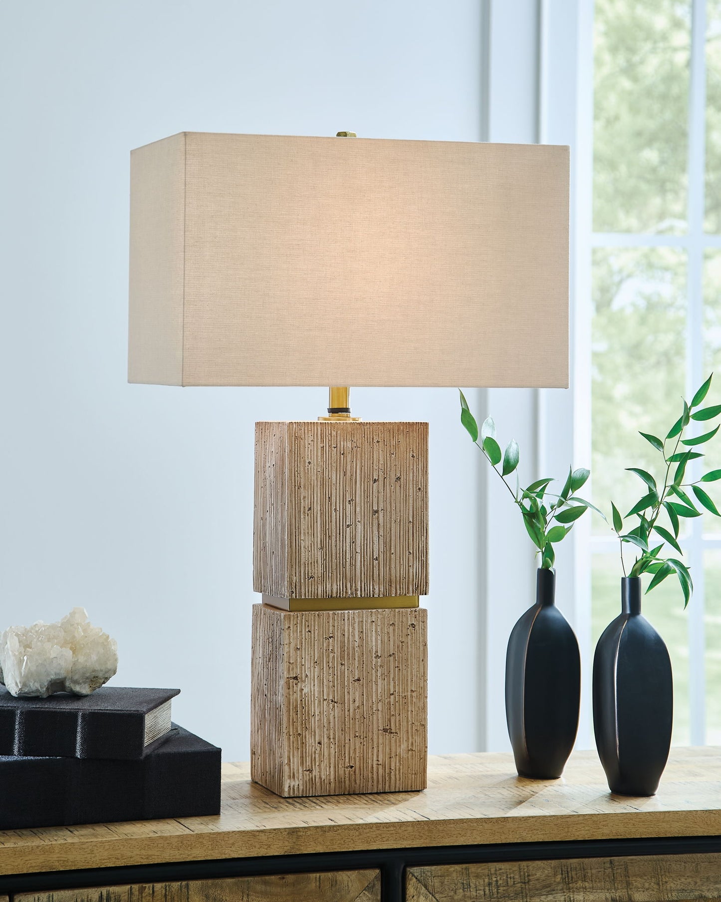 Laddner - Poly Table Lamp - Beige - Hornell Furniture Outlet