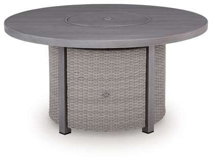 Half Moon Beach - Round Fire Pit Table - Gray - Hornell Furniture Outlet