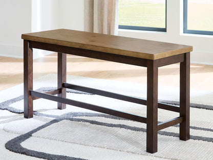 Rylandeen - Double Counter Height Bench - Light Brown / Dark Brown - Hornell Furniture Outlet