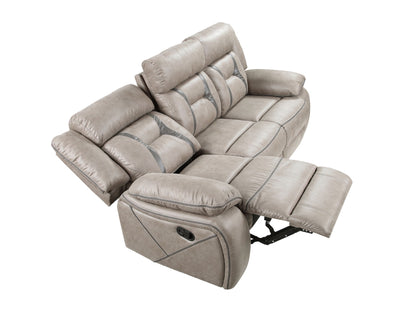 Tyson - Recliner Sofa With Drop Down Table - Pearl Silver - Hornell Furniture Outlet