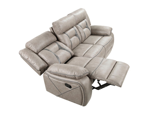Tyson - Recliner Sofa With Drop Down Table - Pearl Silver - Hornell Furniture Outlet