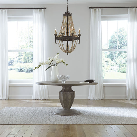Westfield - Pedestal Table - Dark Brown - Hornell Furniture Outlet