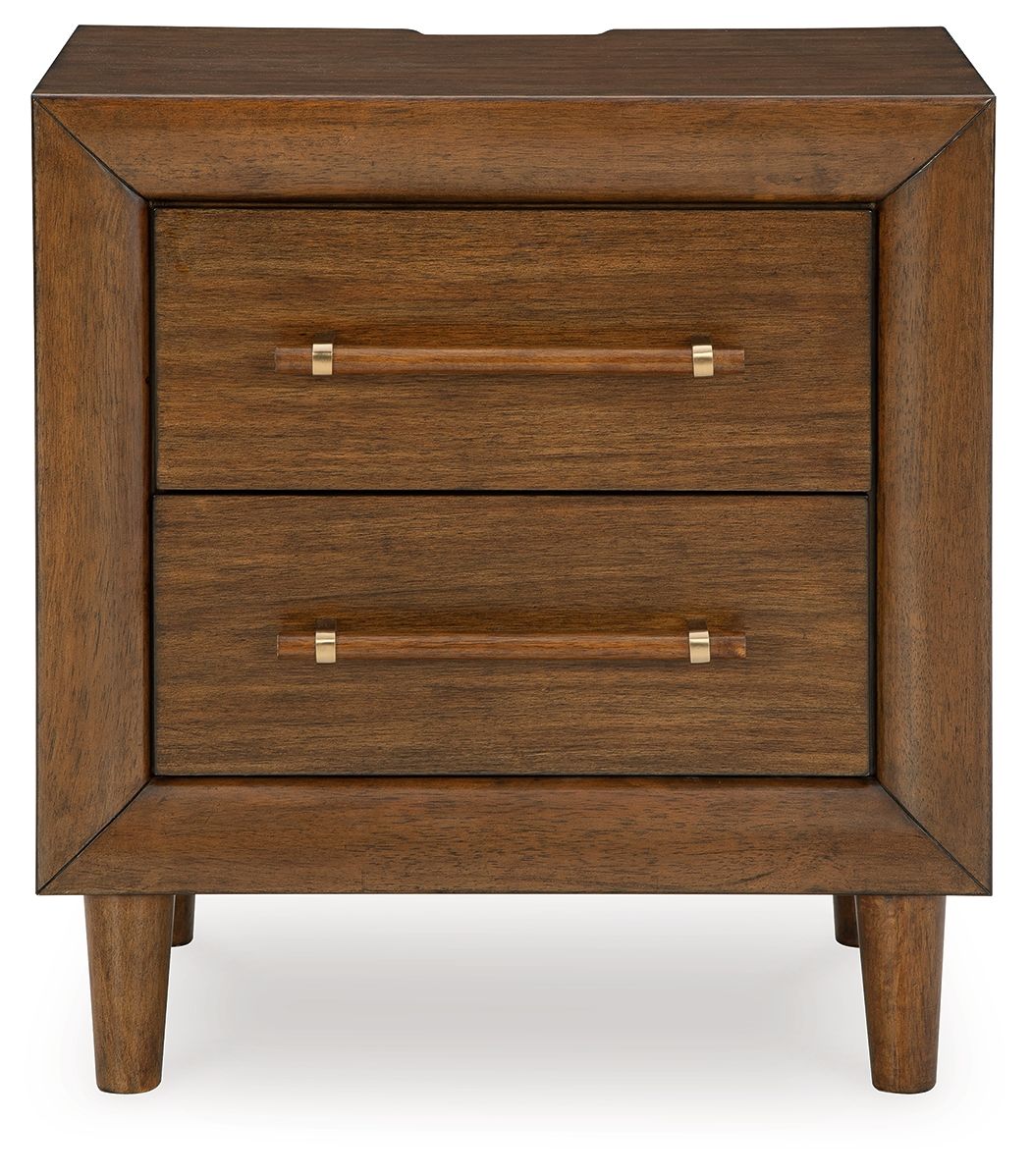Lyncott - Brown - Two Drawer Night Stand - Hornell Furniture Outlet