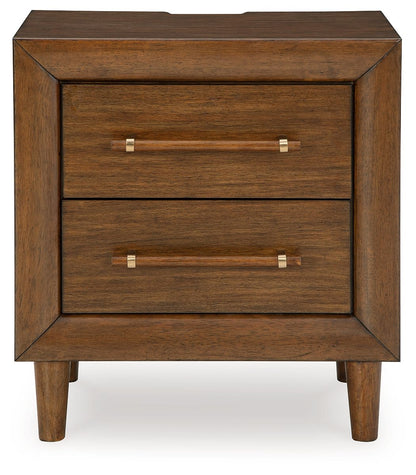 Lyncott - Brown - Two Drawer Night Stand - Hornell Furniture Outlet