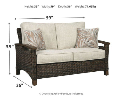 Paradise Trail - Medium Brown - Loveseat w/Cushion - Hornell Furniture Outlet