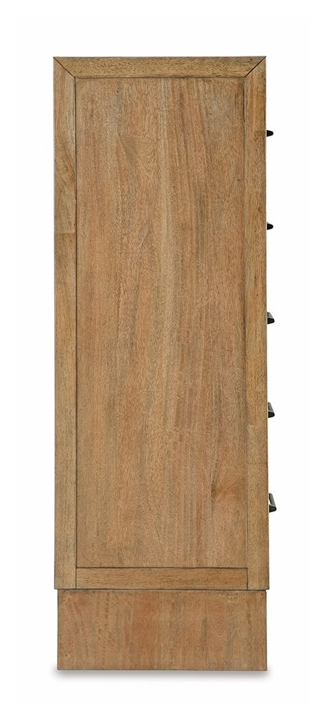 Sherbana - Five Drawer Chest - Light Brown - Hornell Furniture Outlet