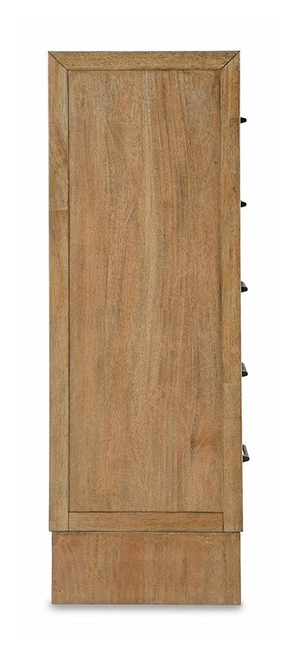 Sherbana - Five Drawer Chest - Light Brown - Hornell Furniture Outlet