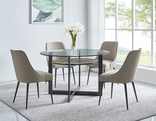 Olson - 5 Piece Dining Set - Dark Gray - Hornell Furniture Outlet