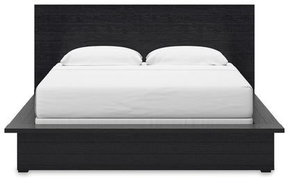 Londer - Black - King Panel Bed - Hornell Furniture Outlet