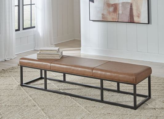 Joston - Caramel - Accent Bench - Hornell Furniture Outlet