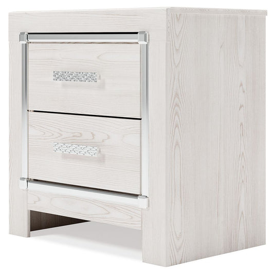 Altyra - White - Two Drawer Night Stand - Hornell Furniture Outlet