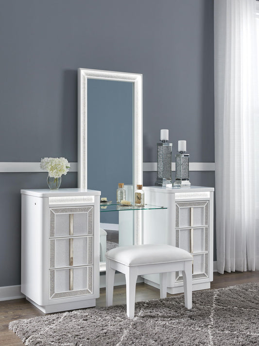 Chalanna - Vanity With Mirror - White - Hornell Furniture Outlet