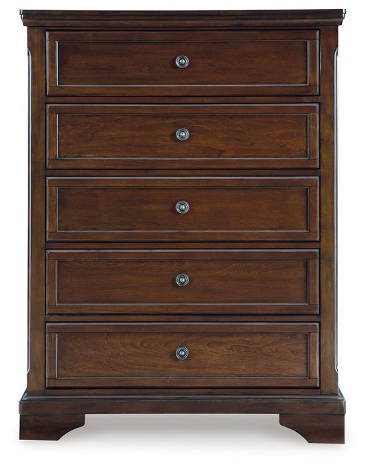 Trellington - Brown - Five Drawer Chest - Hornell Furniture Outlet