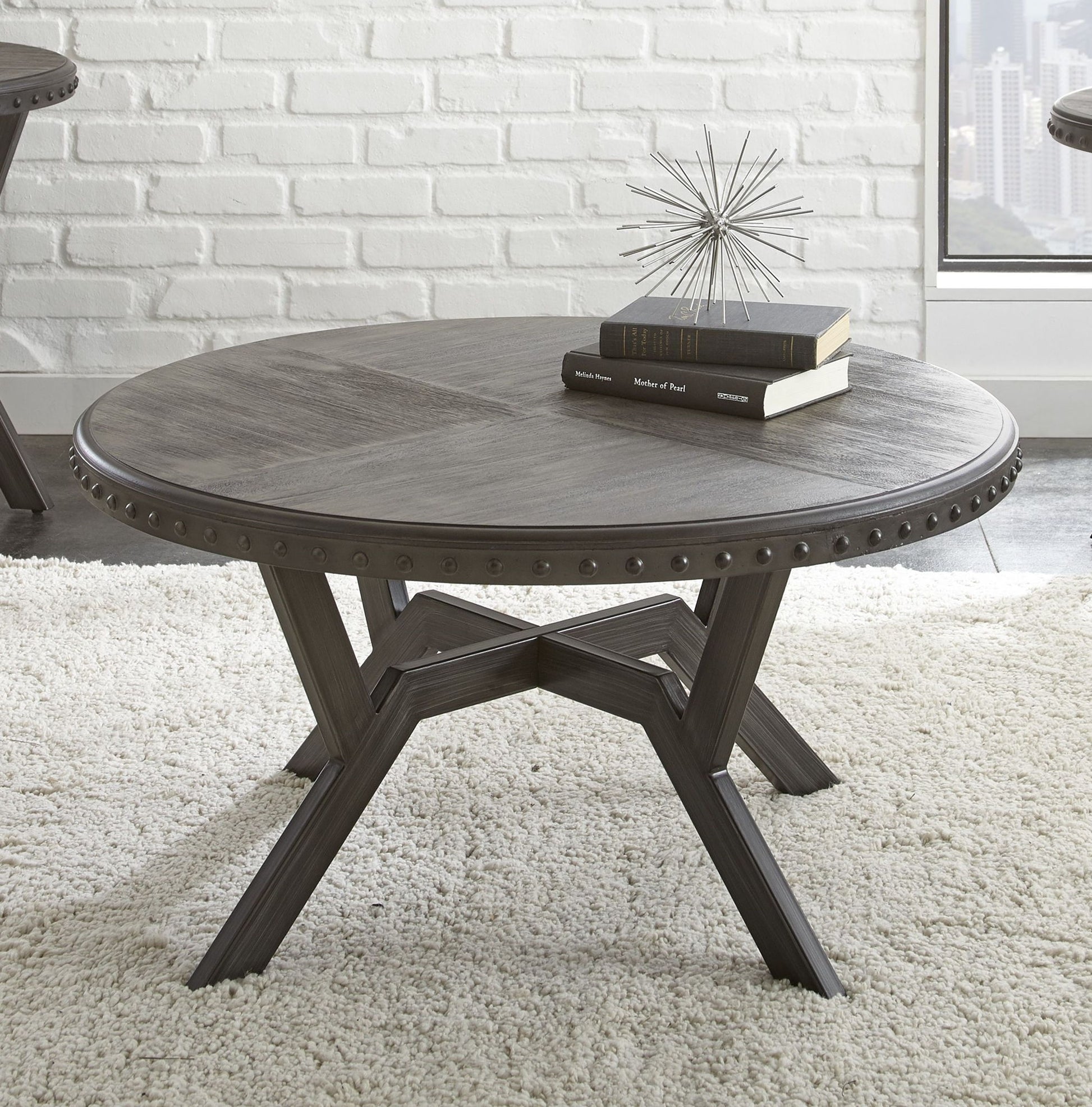 Alamo - Round Cocktail Table - Gray - Hornell Furniture Outlet