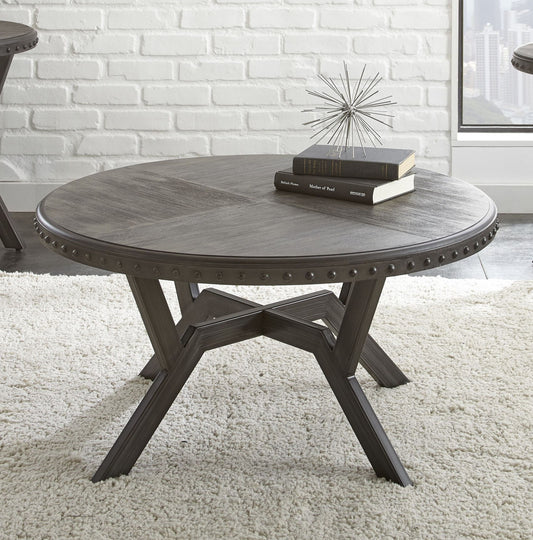 Alamo - Round Cocktail Table - Gray - Hornell Furniture Outlet