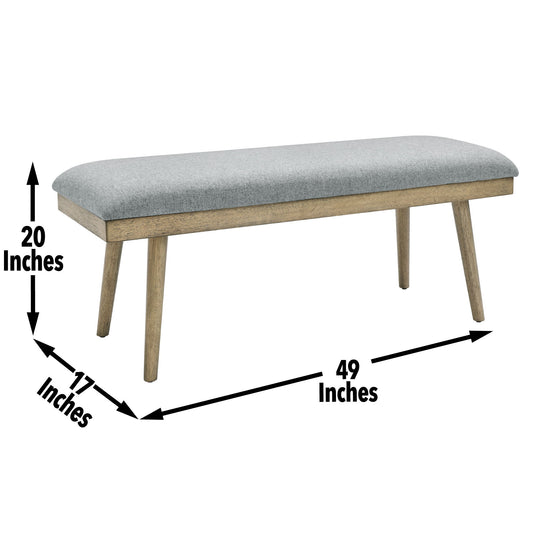 Vida - Polyester Dining Bench - Gray - Hornell Furniture Outlet