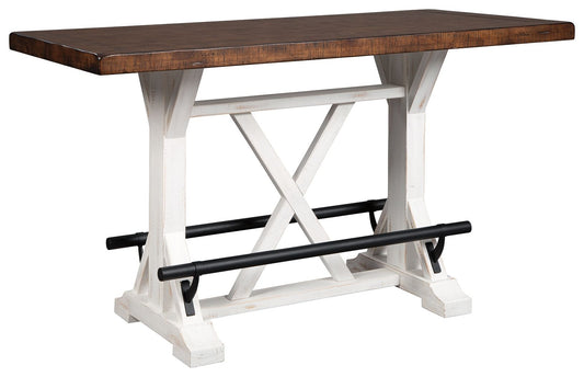 Valebeck - White / Brown - Rectangular Dining Room Counter Table - Hornell Furniture Outlet